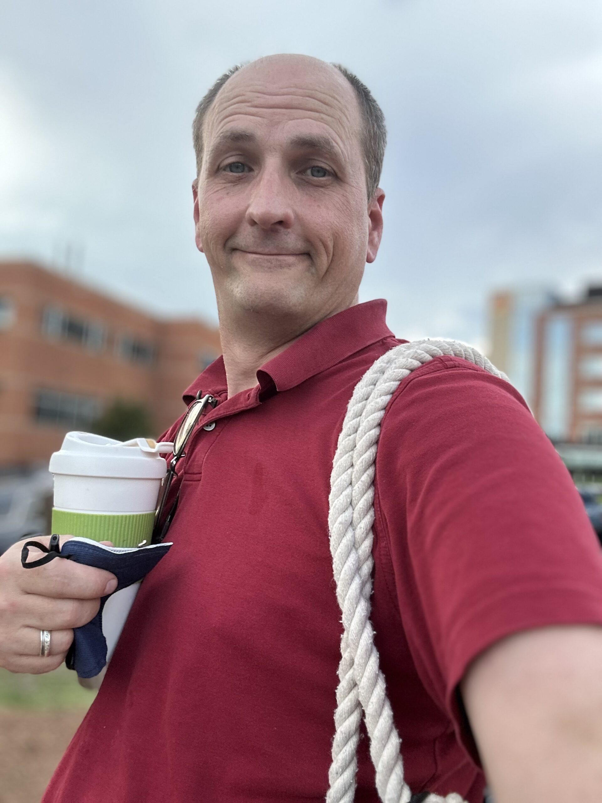 Reporting for duty — sunflower purse, the morning of the ED visit.
